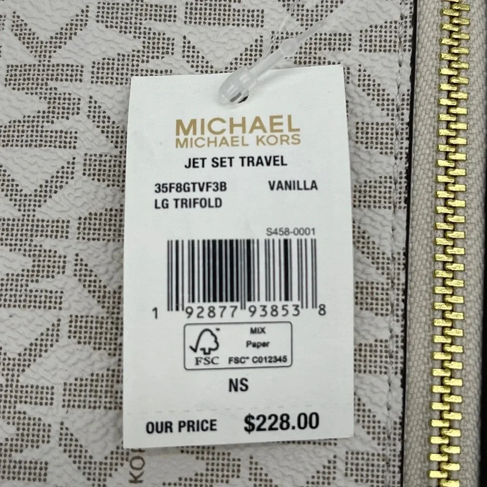 Michael Kors JST LG Trifold Vanilla Wallet